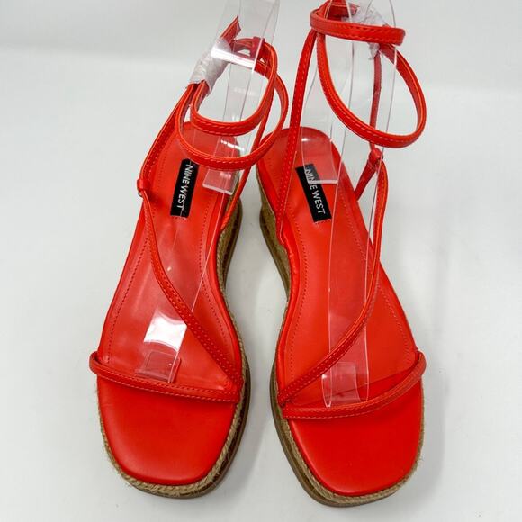 Nine West Alexx Orange Strappy Wedge Espadrille Sandal, NEW, Size 6, MSRP $89 - Picture 9 of 14